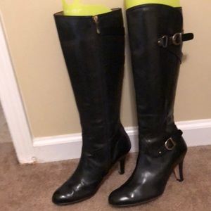 Anyi Liu Black Leather Boots with Full Zipper